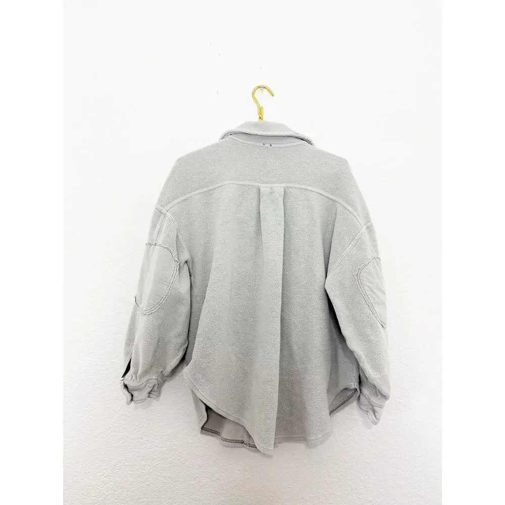 Free People Ruby Jacket in Stone Size Small Oversized Boho Shacket